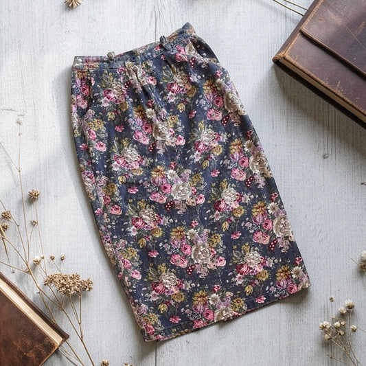 Vintage Bennini Floral Pencil Skirt